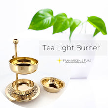 Load image into Gallery viewer, Brass Adjustable Tea Light Resin Burner (Polished) - Frankincense Pure
