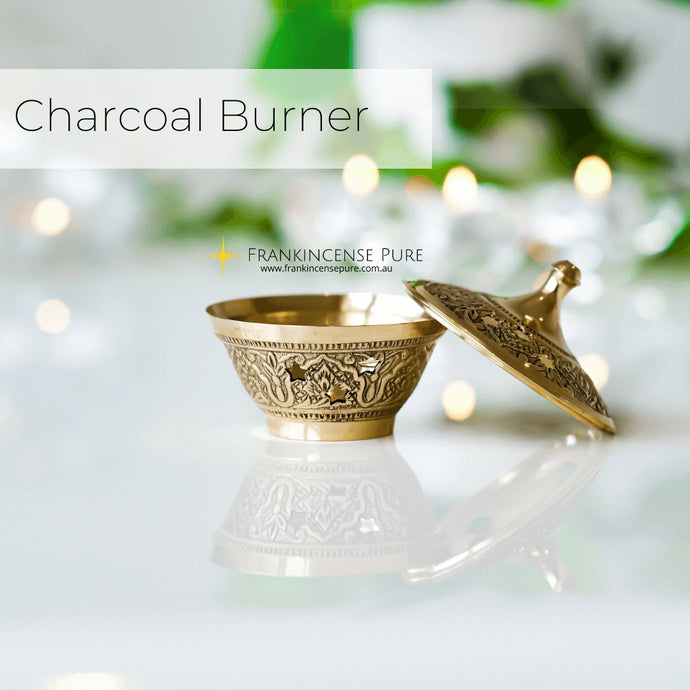 Brass Charcoal Incense Burner (Star Burner with Lid) - Frankincense Pure