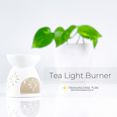 Ceramic Tea Light Incense Burner (White)