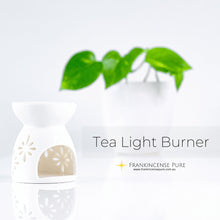 Load image into Gallery viewer, Ceramic Tea Light Incense Burner (White) - Frankincense Pure
