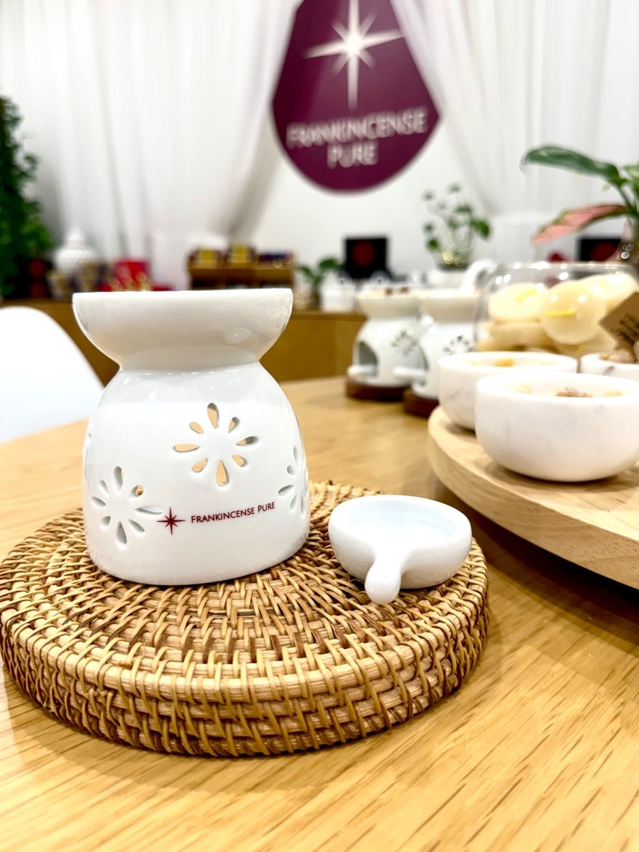 Ceramic Tea Light Incense Burner (White)