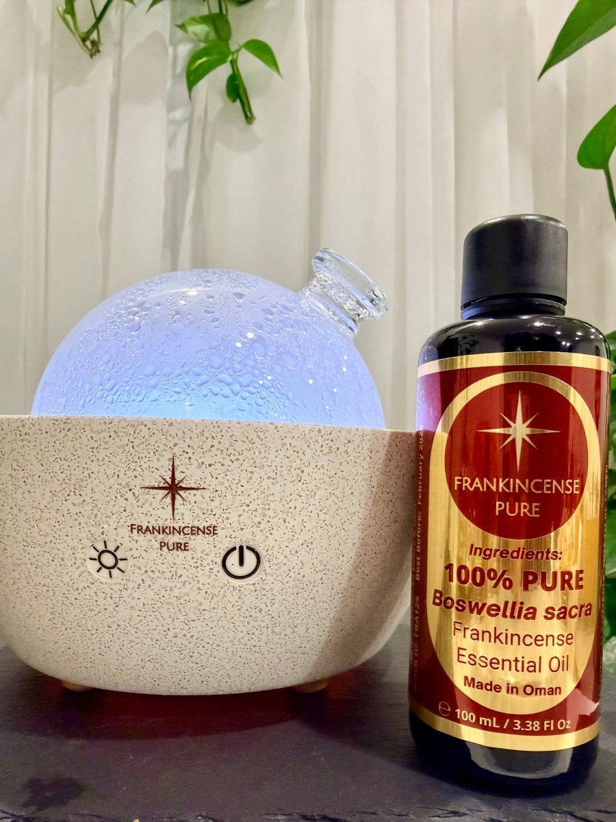Terrazzo Concrete Ultrasonic Essential Oil Diffuser with Glass Dome