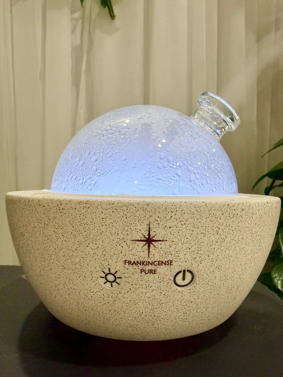 Terrazzo Concrete Ultrasonic Essential Oil Diffuser with Glass Dome