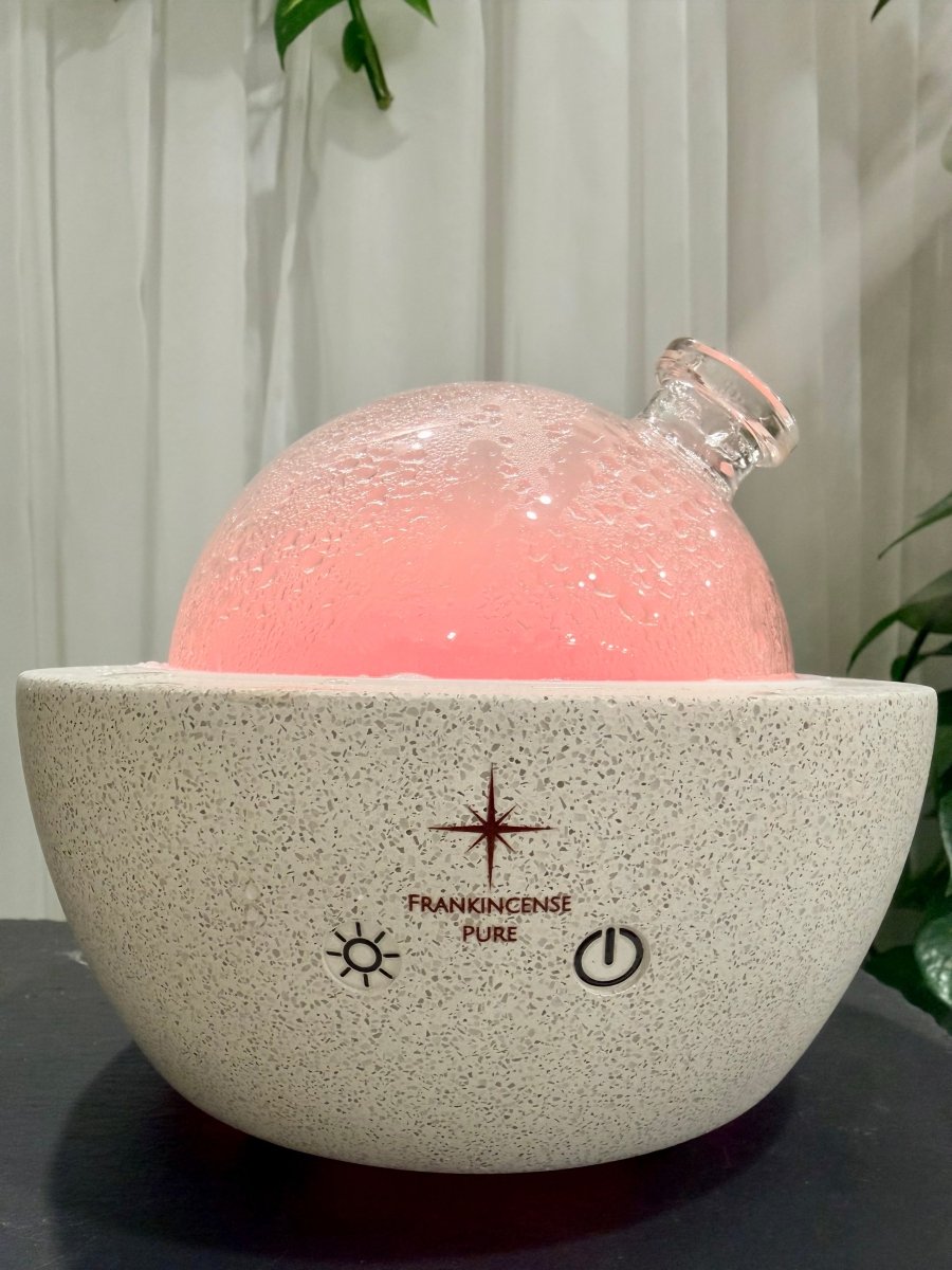 Terrazzo Concrete Ultrasonic Essential Oil Diffuser with Glass Dome