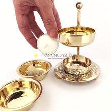 Load and play video in Gallery viewer, Brass Adjustable Tea Light Resin Burner (Polished)
